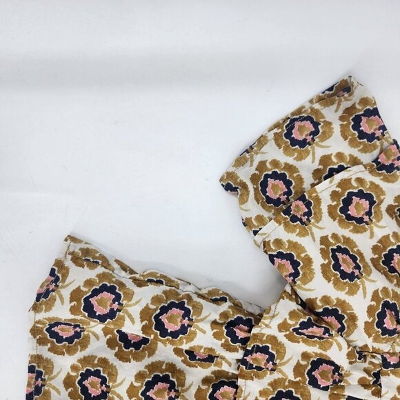 Peek Girls Boho Patterned Ruffled Front Cotton 3/4 Sleeve Blouse Size M 6-7 - Picture 3 of 10